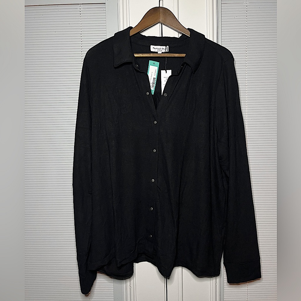 **NWT** Michael Stars Button Down Woven Tee
